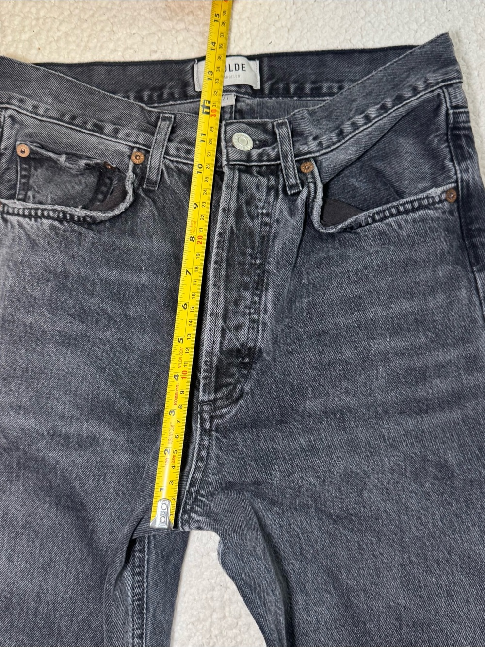 Agolde 90s Mid Rise Loose Fit Jeans Size 25 Wash Photogram Faded Black - Picture 7 of 10